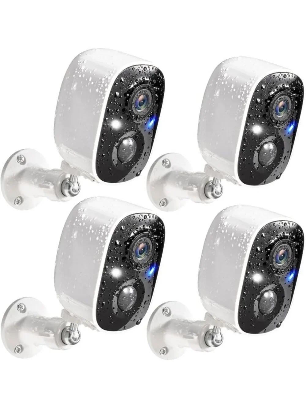 4-Pack Wireless Outdoor Security Cameras System - 2K HD Video, Night Vision